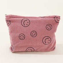 Load image into Gallery viewer, ACCITY - SIMPLE SMILEY FACE LARGE COSMETIC BAG_CWAB1036: Beige / (OS) 1
