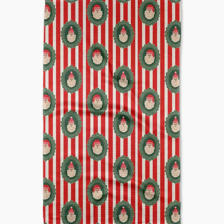 Geometry- Striped Santa Tea Towel