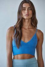 Load image into Gallery viewer, By Together - S1003 | Seamless Ribbed Triangle Chest Spaghetti Strap Brami: White / SM

