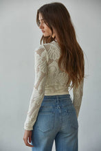 Load image into Gallery viewer, By Together - S1228 | Knit Seamless Jacquard Mock Neck Long Sleeve Top: Cream / ML
