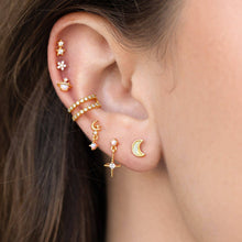Load image into Gallery viewer, Girls Crew - Mini Opal Moon Studs: Gold
