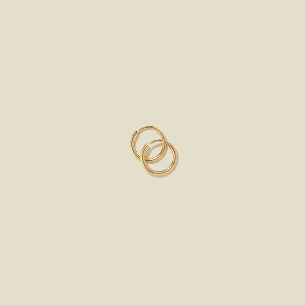 Made By Mary - Mini Hoop Earrings: Gold Filled