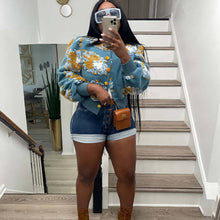 Load image into Gallery viewer, ACCITY - FLORAL SWEATER CARDIGAN FALL CLOTHING WOMENS_CWOCO0094: BLACKBLUE / (S) 1
