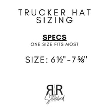 Load image into Gallery viewer, R &amp; R Stitched - All sugar, no Daddy embroidered trucker hat: Brown with brown font
