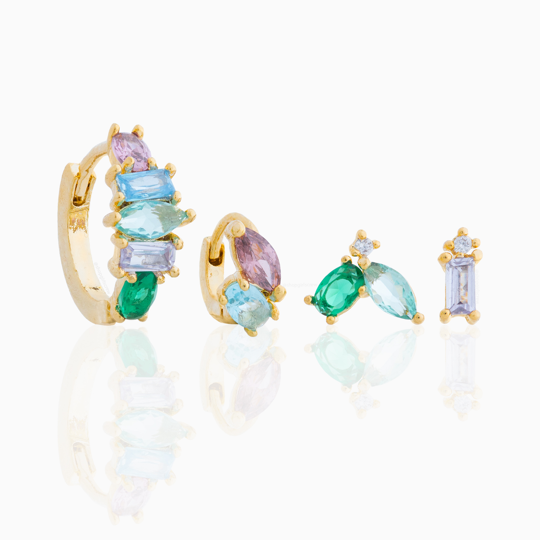 Girls Crew - Flora and Fauna Earring Set: Gold