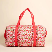 Load image into Gallery viewer, On-The-Go Quilted Weekender Bag-Strawberry Fields
