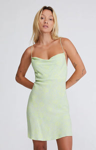 RVCA- Blank Space Dress - GREEN/BLUE FLORAL