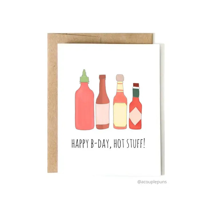 ACOUPLEPUNS - Birthday Hot Stuff - White and Red