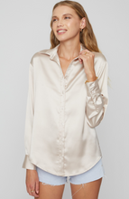 Load image into Gallery viewer, SANS SOUCI- Women&#39;s Oversized Satin Button Shirt
