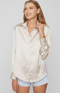 SANS SOUCI- Women's Oversized Satin Button Shirt