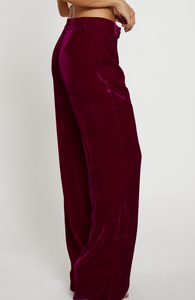 SANS SOUCI- Velvet Full Pants - Pink