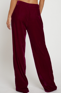 SANS SOUCI- Velvet Full Pants - Pink