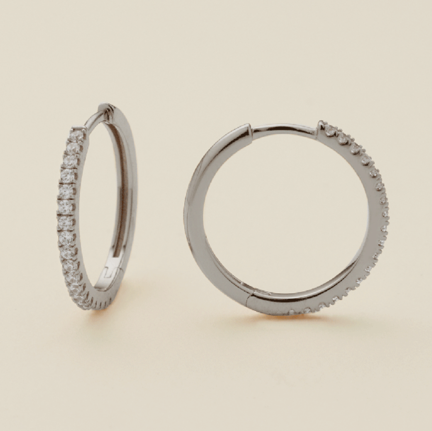 Made By Mary - Luxe Hoop Earrings- Silver 15mm