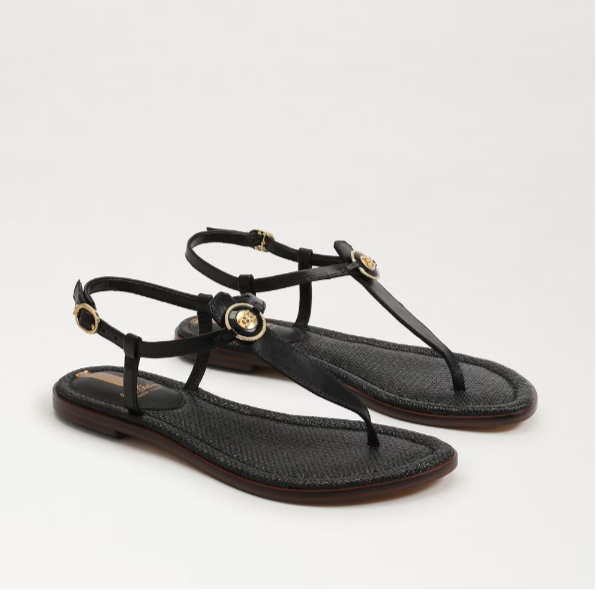 SAM EDELMAN - Gigi signet Sandal - Black Leather