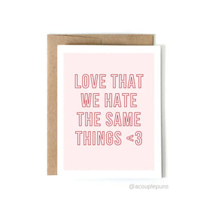 ACOUPLEPUNS - Hate Same Things - Pink and Red