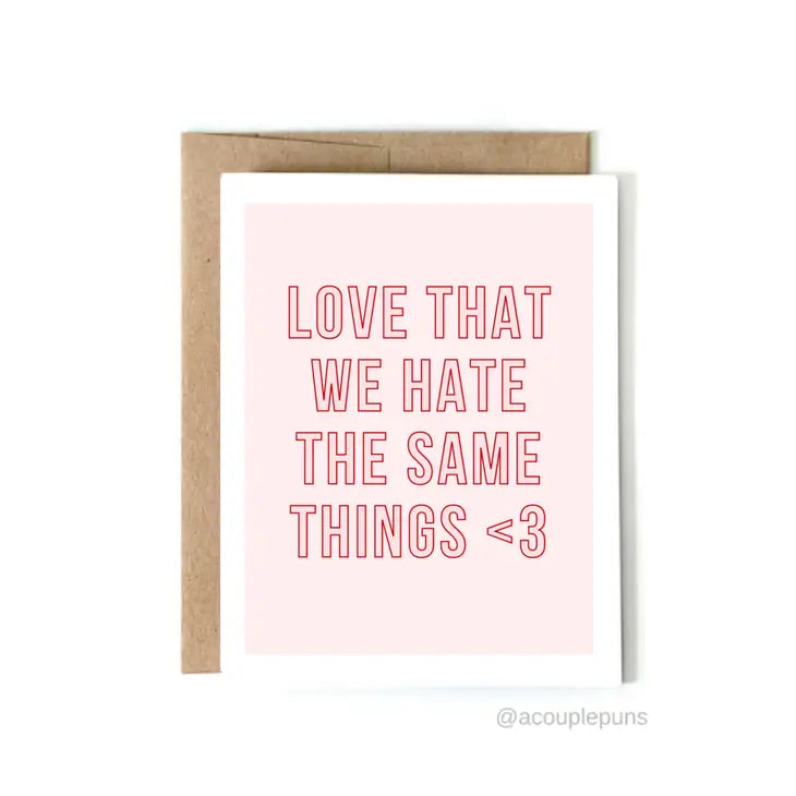 ACOUPLEPUNS - Hate Same Things - Pink and Red