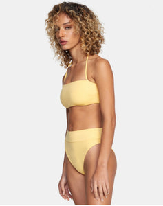 RVCA Solid high rise cheeky bikini bottom - YELLOW