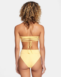 RVCA Solid high rise cheeky bikini bottom - YELLOW