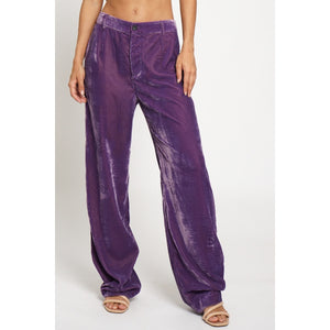 SANS SOUCI - Velvet Full Pants - Purple