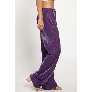 SANS SOUCI - Velvet Full Pants - Purple