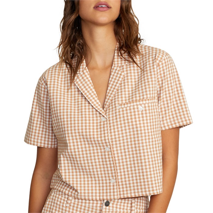 RVCA-Jackie SS - ORANGE MUTED GINGHAM